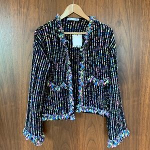 ZARA NWT Multicolored Knit Jacket S